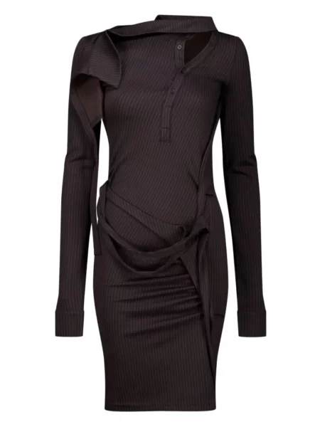 Mała sukienka mini Ottolinger w paski garniturowa czarna