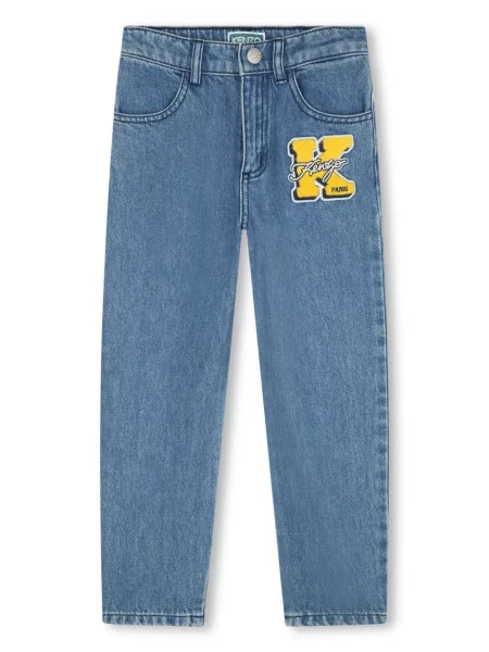 Jeansy straight leg dziecięce Kenzo niebieskie