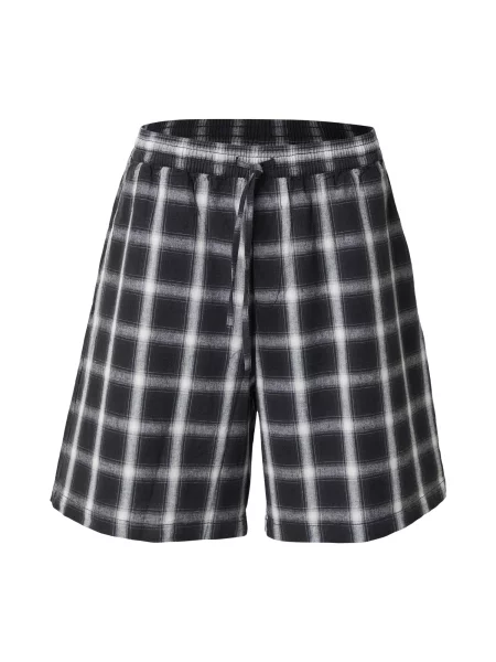 WEEKDAY Pantaloni Fargo negru alb