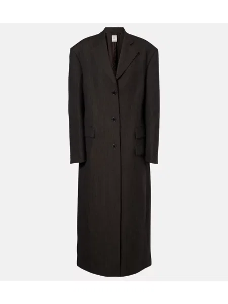 Volneni plašč Calvin Klein Collection s črtami rjava