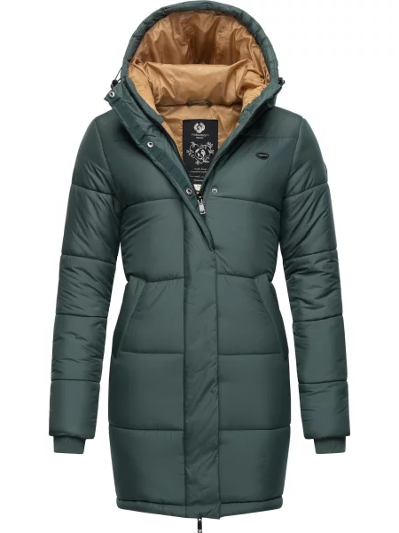 Ragwear Zimski kaput Relive smaragdno zelena / crna bijela