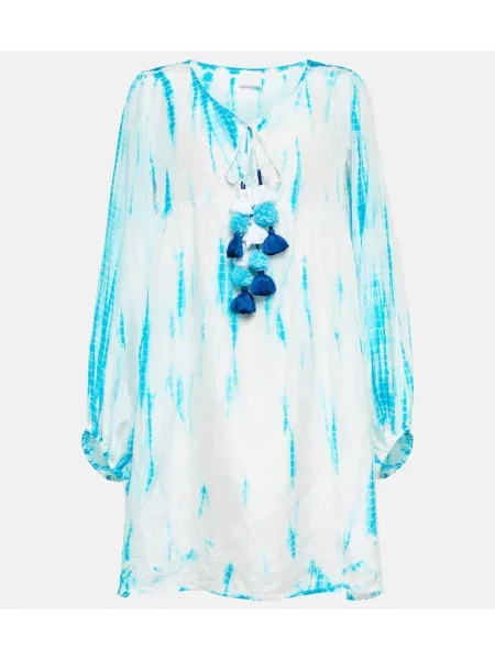 Hedvábné šaty Anna Kosturova modré
