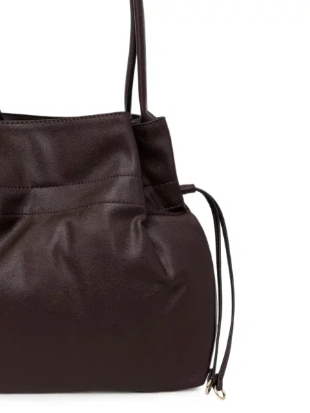 Шопинг чанта Guess с автограф с връзки кафяво