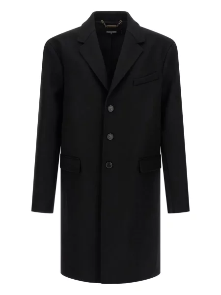 Palton Dsquared2 de lână negru