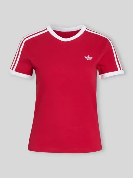 T-shirt o kroju regular fit z mieszanki bawełny Adidas Originals czerwona