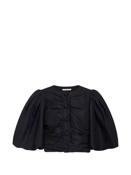 Top Marie Oliver cu volane negru