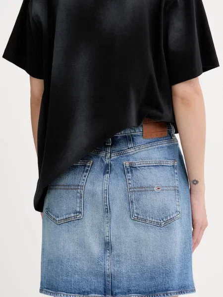Tommy Jeans farmer szoknya mini ceruza fazonú fekete