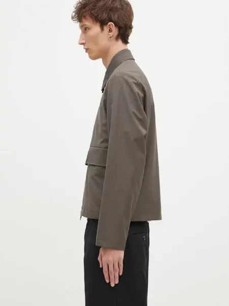 Вовняна куртка Paul Smith перехідна сірий