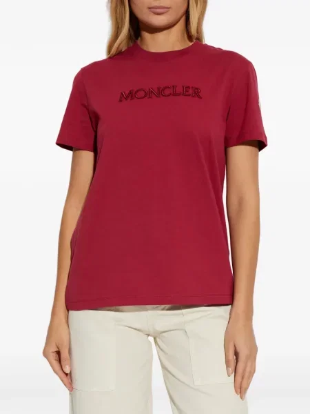 Tricou Moncler cu broderie roșu