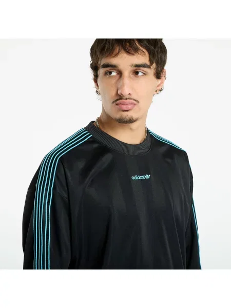 Μακρυμάνικη μακρύς μπλούζα Adidas Originals από ζέρσεϋ μαύρο