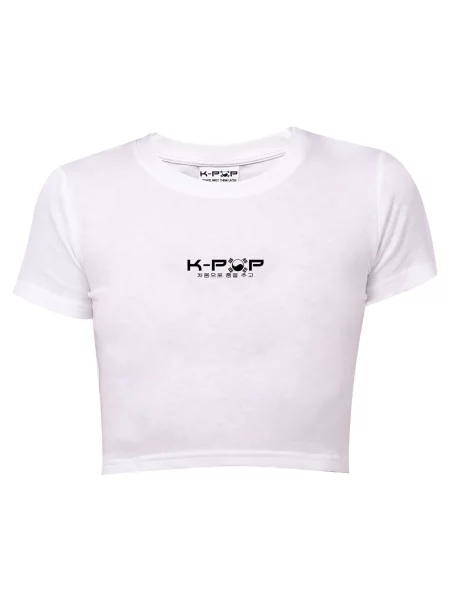 Oříznuté top K-pop bílý