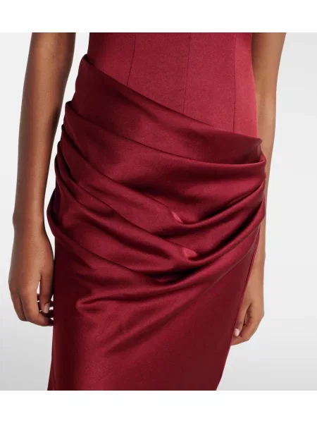 Rochie Alex Perry din satin drapată bordo