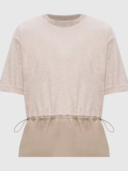 Меланжева футболка з ланцюжком моніль Peserico бежева