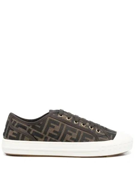 Sneakerși Fendi din jacard maro
