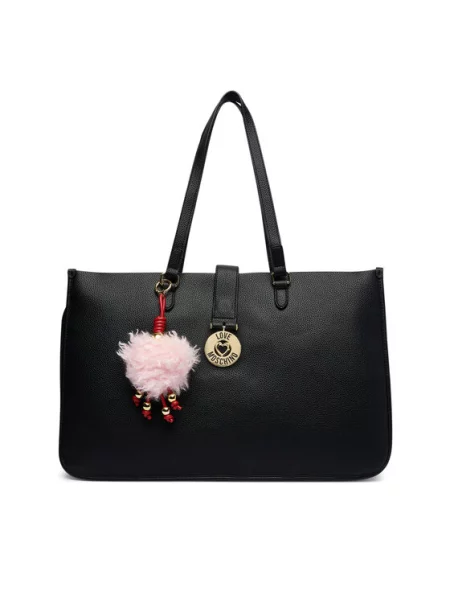 Love Moschino torebka z imitacji skóry czarna
