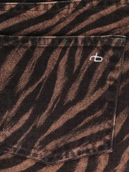Hlače Rag & Bone s printom sa zebra printom lepršave smeđa
