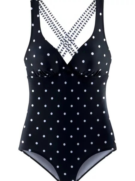 S.Oliver Costum de baie întreg negru alb