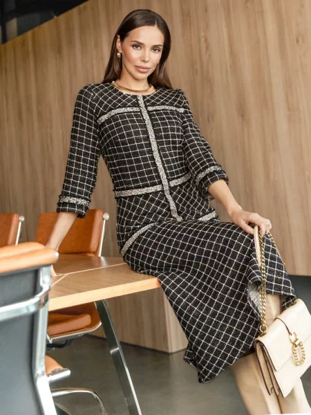 Сукня міді Dressa віскоза/поліестер чорний