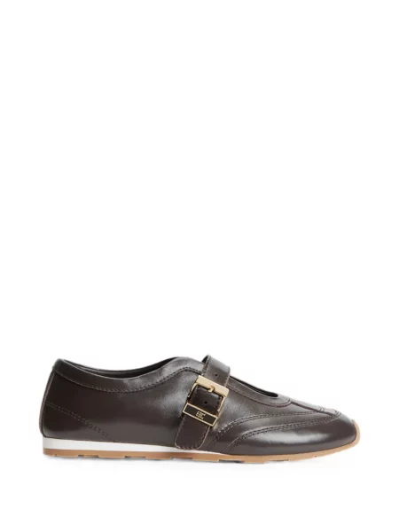 Sneakerși Tommy Hilfiger din piele cu cataramă maro