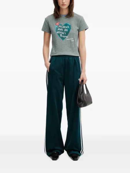 Pantaloni Adidas cu dungi cu autograf alergare albastru