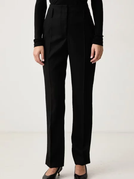 BOSS pantaloni pentru femei din lână negru