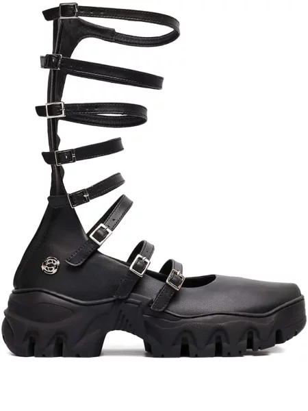 Šněrovací krajkové baleríny Rombaut na ramínka černé