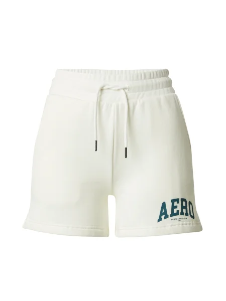 AÉROPOSTALE Pantaloni verde smarald / murdar alb