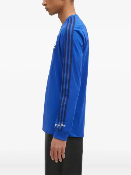 Długie sneakersy Adidas Spezial zamszowe w paski niebieskie