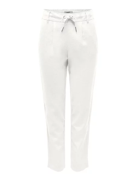 ONLY Pantaloni din Caro Poptrash Comfort Fit alb