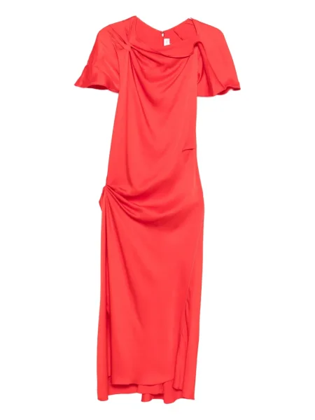 Rochie midi Victoria Beckham drapată până la genunchi de costum roșu