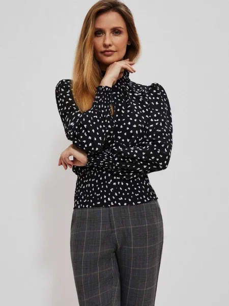 Bluza Moodo s potiskom črna