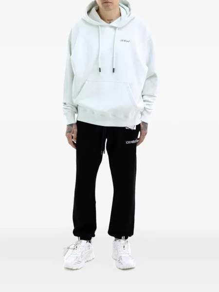 Džemperis su gobtuvu Off-white su autografu balta