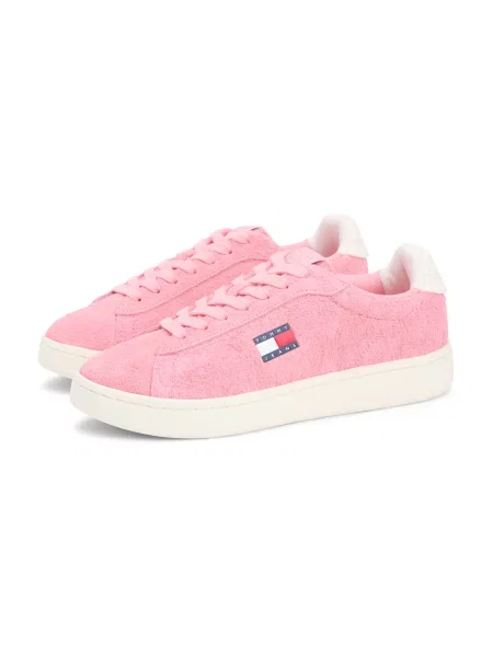 Sneakers Tommy Jeans Logo Suede Archive Roz alb