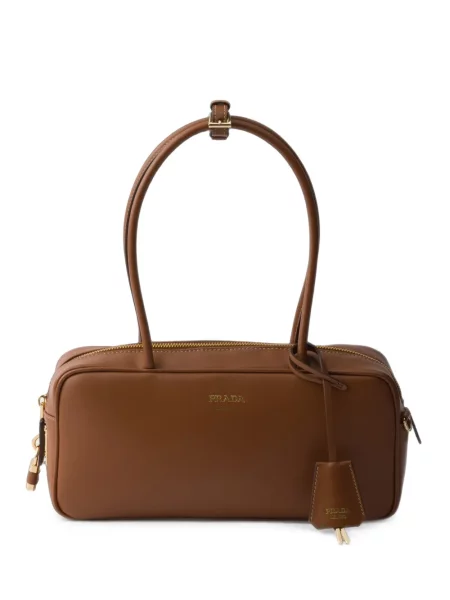 Top Prada din piele maro