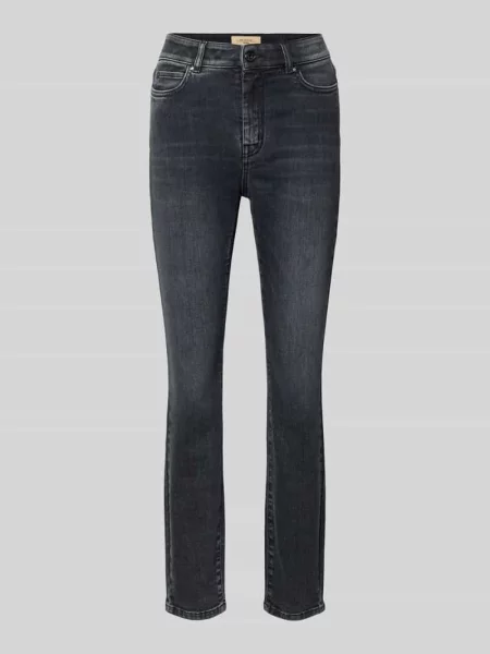Jeansy o kroju skinny fit z mieszanki bawełny model ‘SAUNA’ Weekend Max Mara czarne