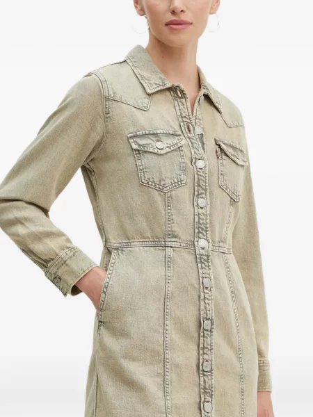 Pulover Levi's® skinny fit cu imagine cu decolteu rotund galben