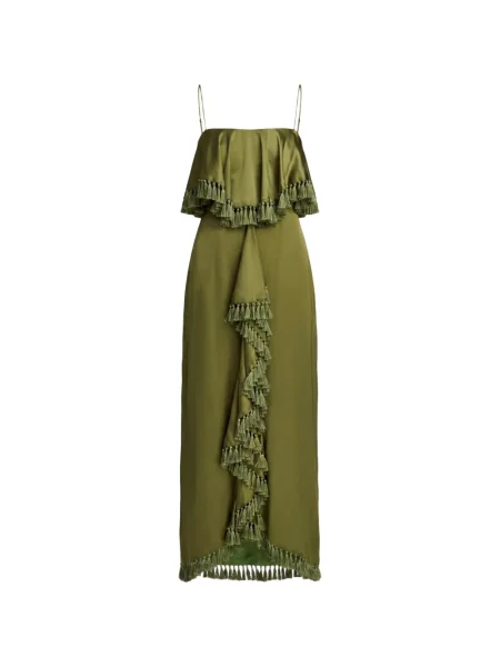Rochie midi Cinq A Sept de mătase verde