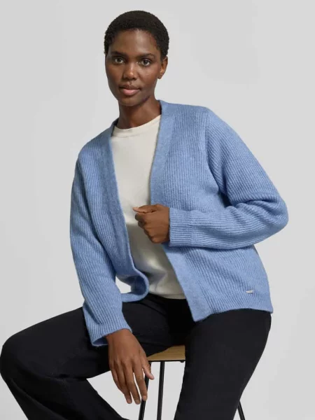 Kardigan o kroju regular fit w otwartym fasonie More & More niebieski