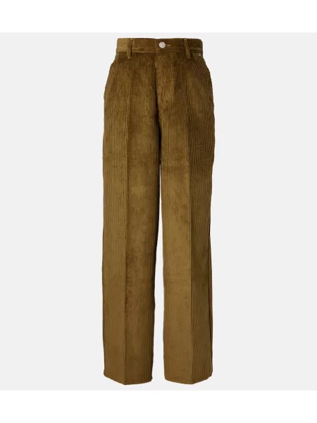 Pantaloni Ami Paris de catifea cord verde