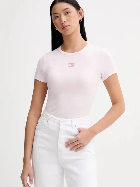 Tommy Jeans tričko s růžové