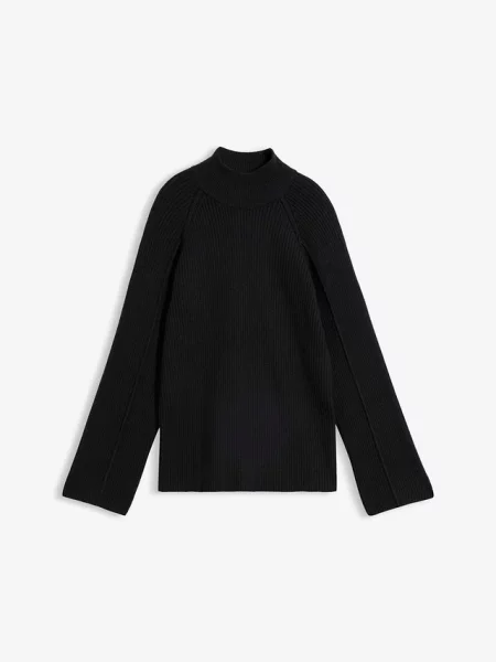 Sweter z golfem z mieszanki czarny