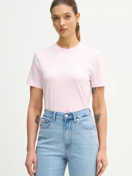 Kratka majica Calvin Klein Jeans roza