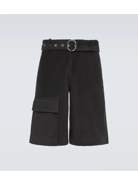 Pantaloni scurți Jil Sander cu talie joasă negru