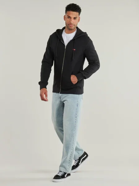 Levi's melegítőfelső férfi sima kapucnis fekete