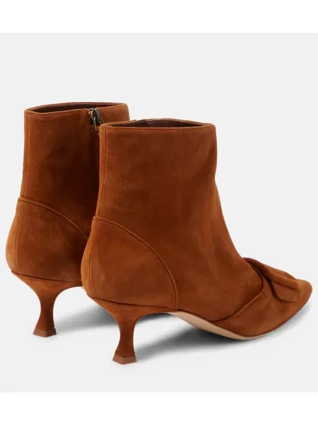 Cizme scurte Manolo Blahnik din piele de căprioară maro