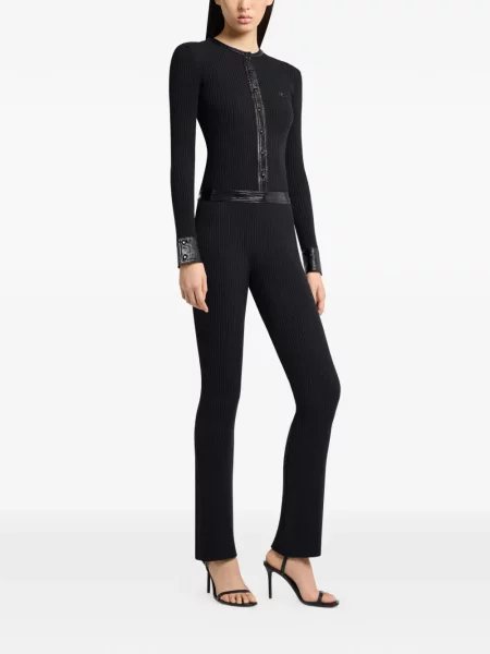 Pantaloni Courreges tricotate negru