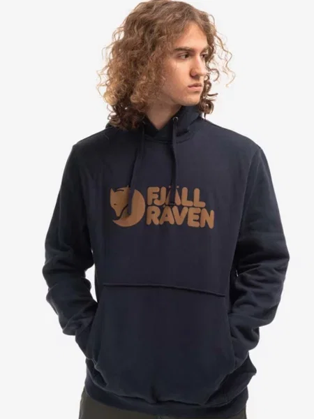 Bluza Fjällräven z logo granatowa
