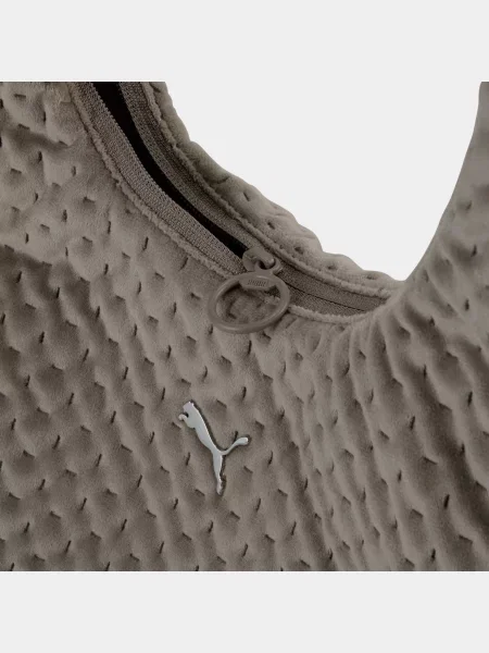 Оксамитова сумка хобо Puma бежева
