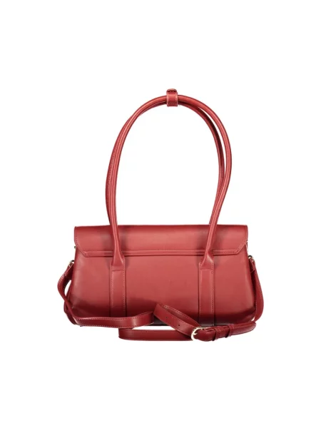 Lniana torebka Valentino Bags czerwona