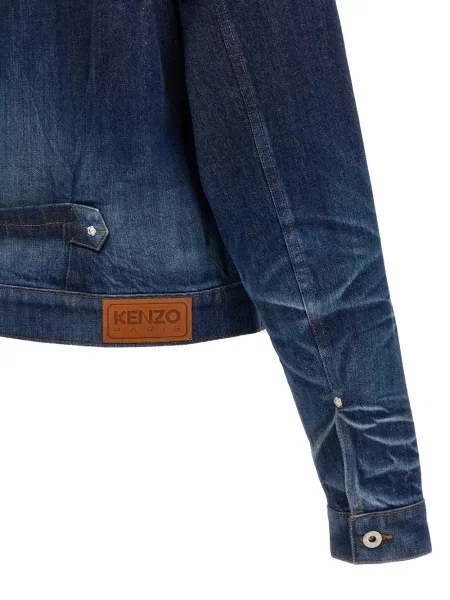 Geacă de blugi Kenzo cu strasuri albastru